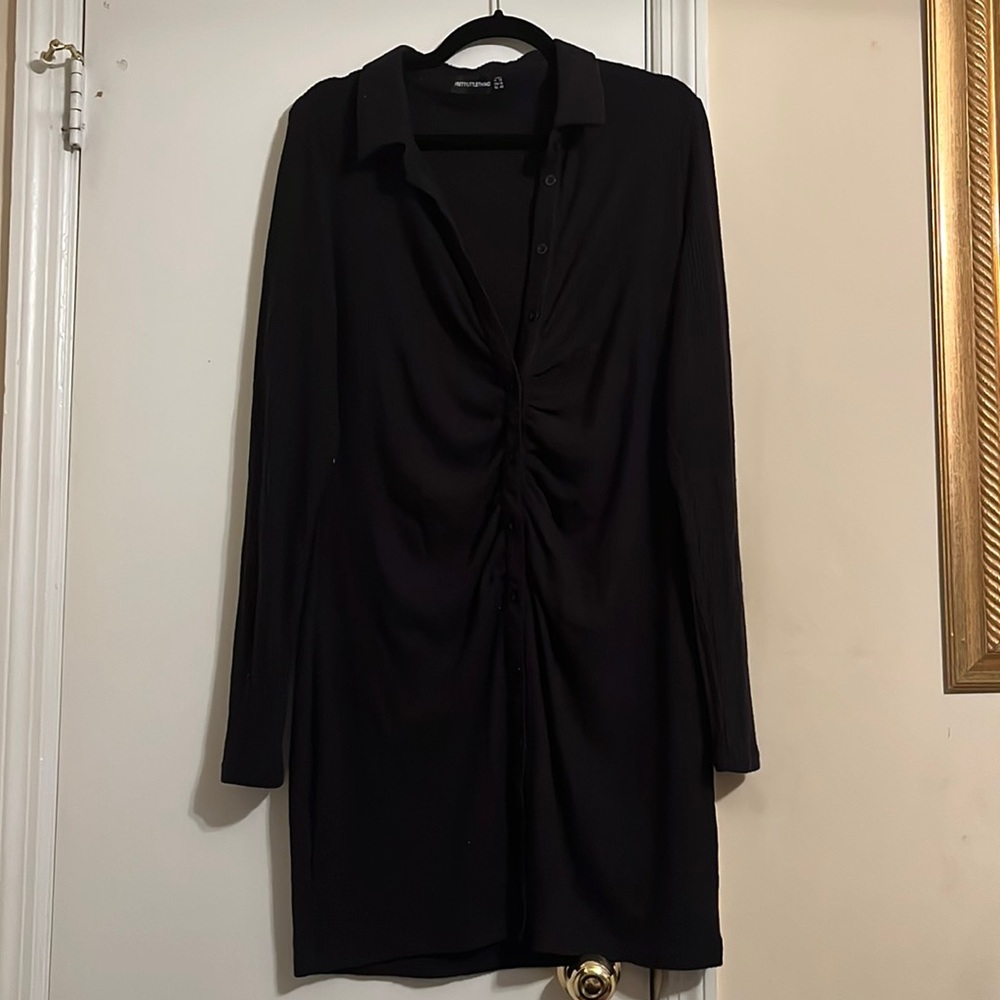 Black button down dress